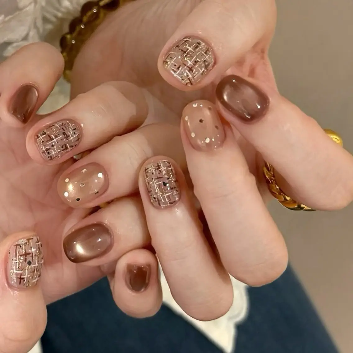 ネイル ブラウン フットネイル フレンチネイル グラデーション 氷ネイル・うるうるネイル ハンドネイル Mixx Nail_ Studioのネイルデザイン