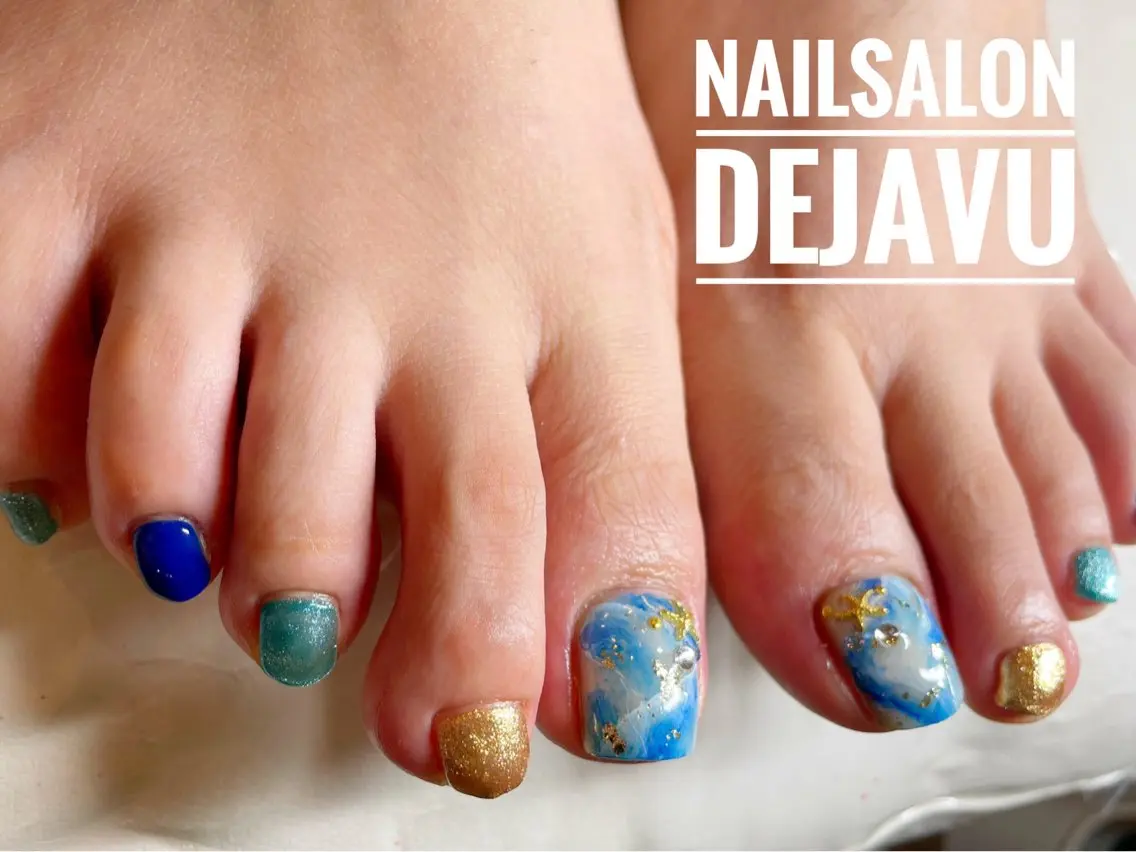 ネイル フットネイル 持ち込み フットネイル Nailsalon Dejavuのネイルデザイン