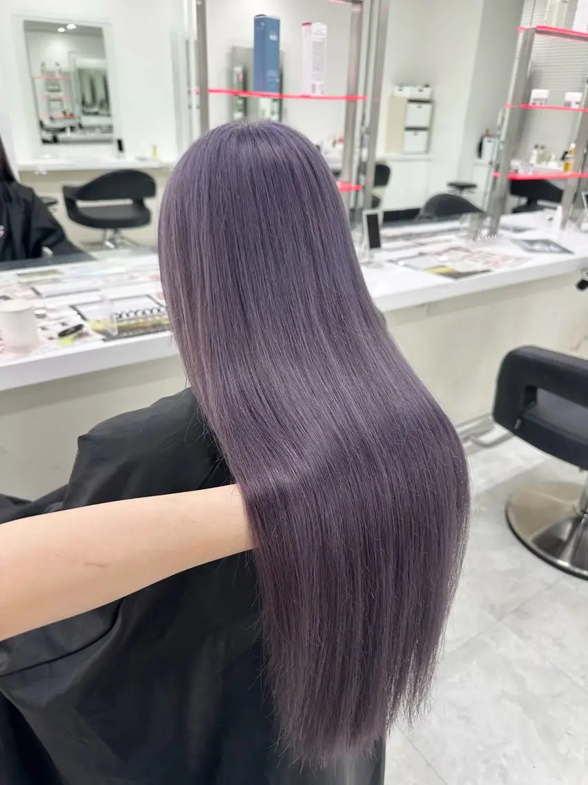 ロング ヘアカラー ヘッドスパ ヘアセット 韓国ガーリー🤍ハイ トーン🤍Ayanaのヘアスタイル