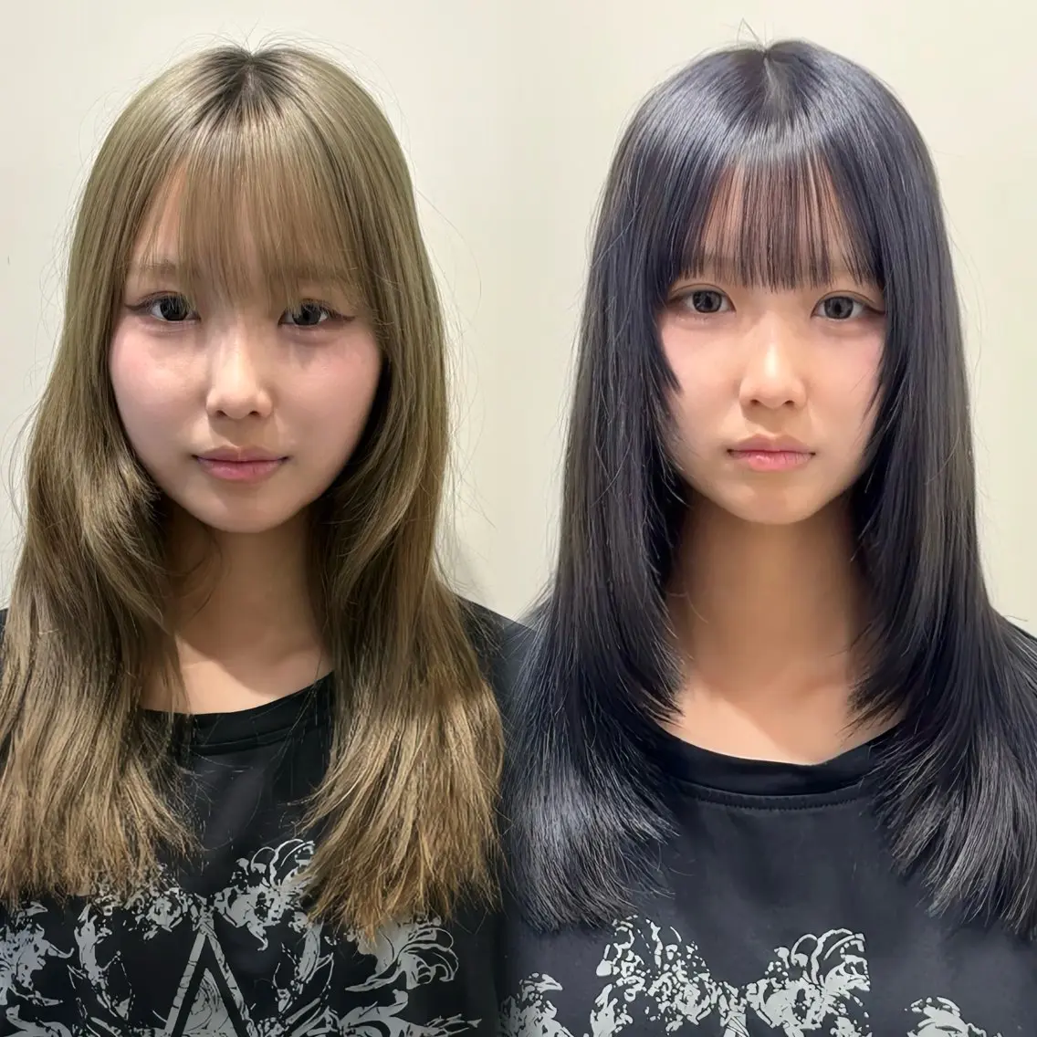 ミディアム カラー カット ヘアカラー トリートメント 新宿/レイヤーカット 髪質改善/小顔見せのヘアスタイル