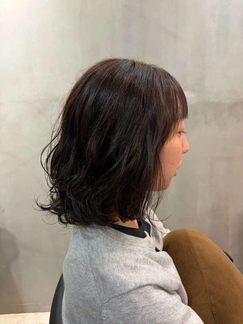 ミディアム カット ヘアカラー chinatsu 🪞透明感/オリーブのヘアスタイル