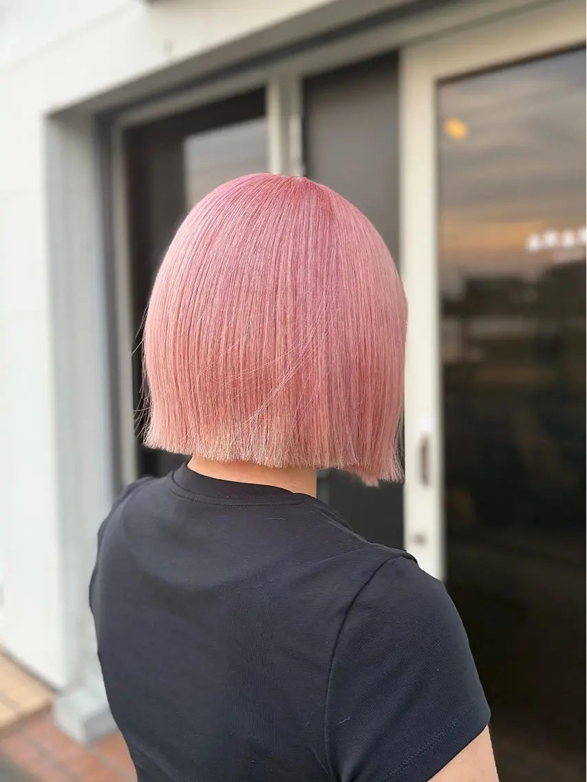 ミディアム カラー ブリーチ ピンクカラー ARARE HAIR みゆきのヘアスタイル