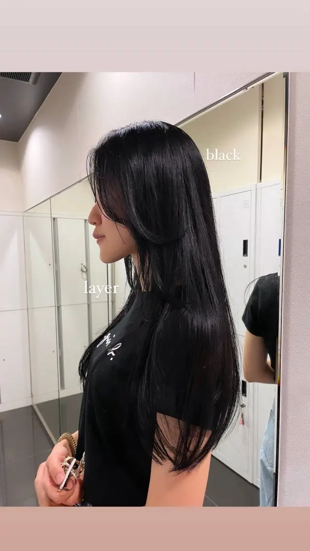 ロング カラー 黒髪 ブルーカラー ブルーブラック 透明感カラー パープルカラー ヘアカラー ボブ/透明感 カラー /風花のヘアスタイル