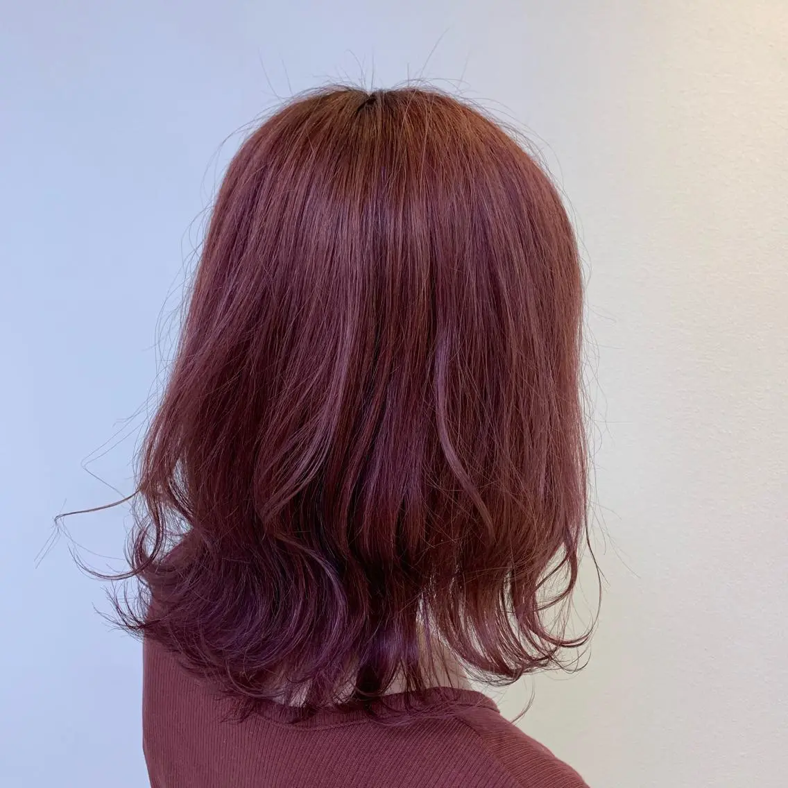 ミディアム カラー ピンクカラー 檜皮 夢子のヘアスタイル