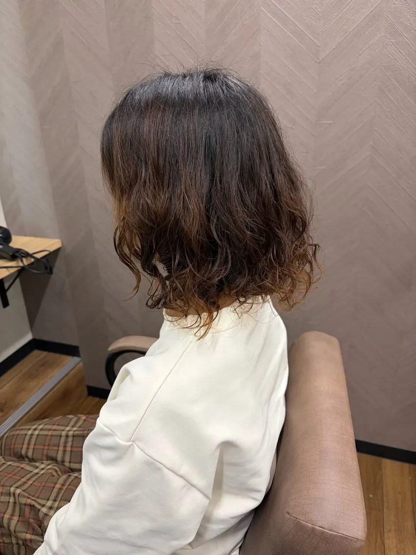 ミディアム パーマ 縮毛矯正 TELA HAIR 幕張本郷店 千尋のヘアスタイル