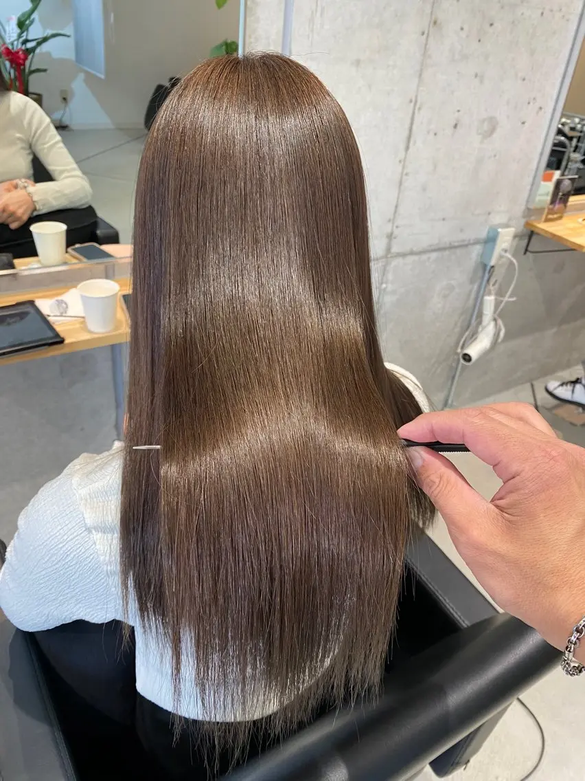 ロング カット ヘアカラー トリートメント 波濤 優季のヘアスタイル