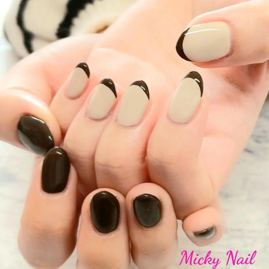 ネイル ブラウン フレンチネイル Micky nail chikushinoのその他イメージ