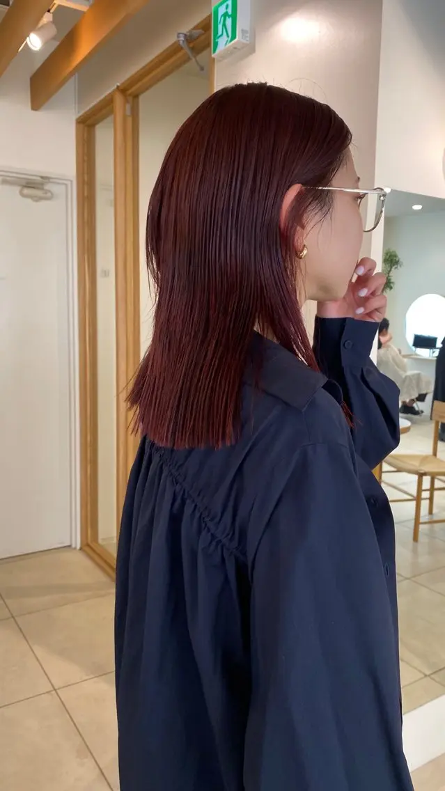 セミロング 似合わせカットカラー りおなのヘアスタイル
