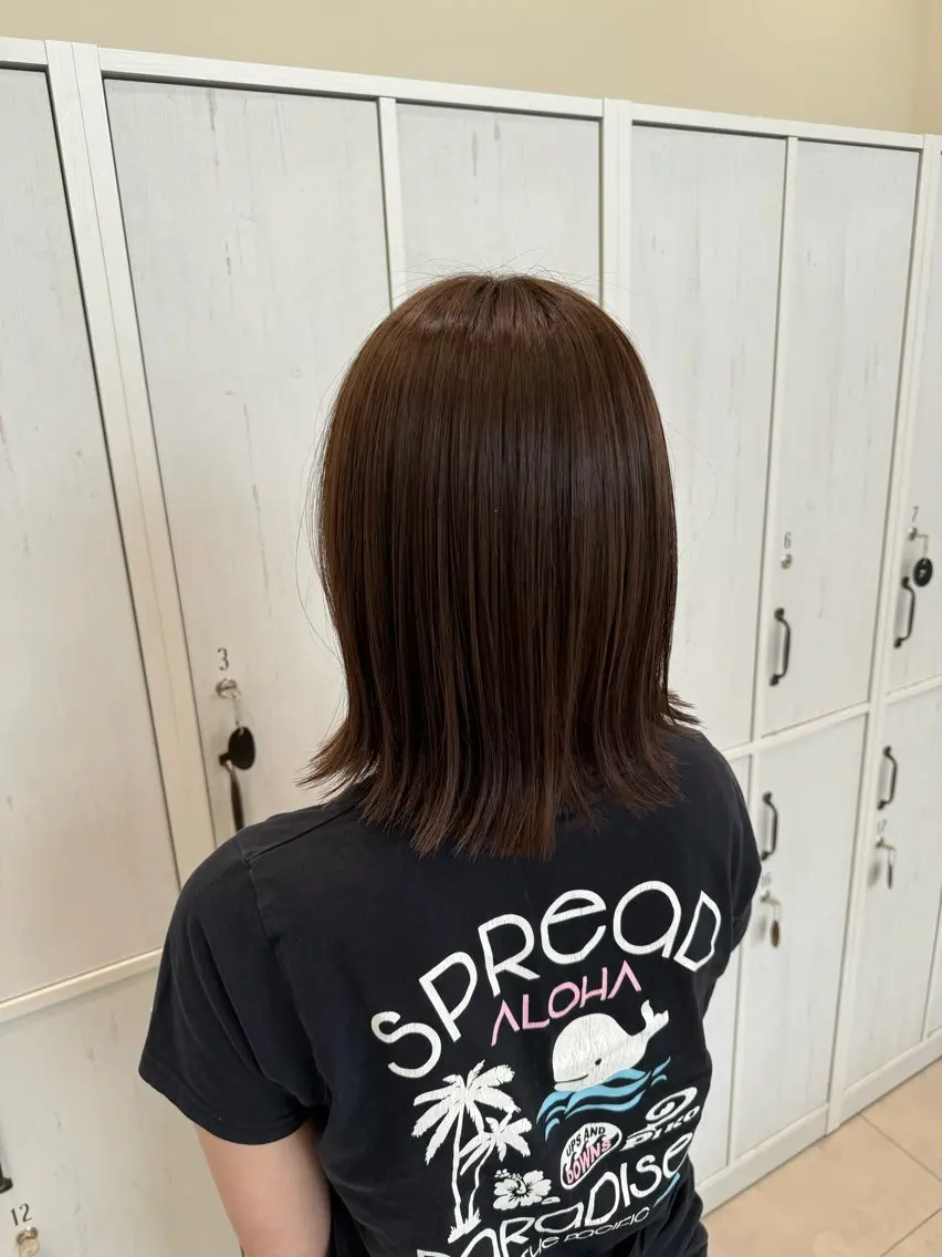 ミディアム ボブ 顔周りカット 髪質改善 似合わせカット カット ヘアカラー トリートメント 谷口 琉希のヘアスタイル