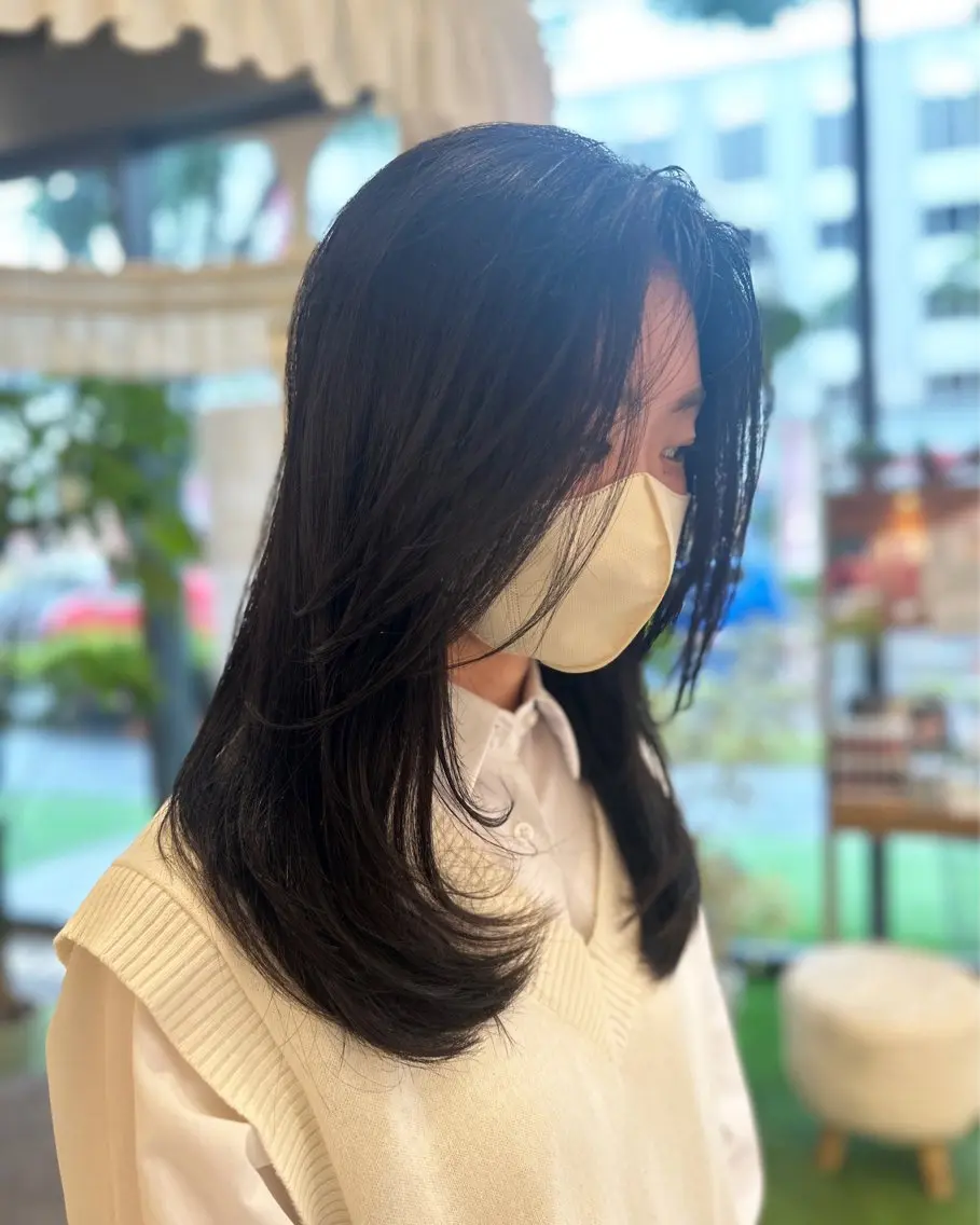 セミロング カット 韓国風レイヤーカット 🇰🇷❕モカのヘアスタイル