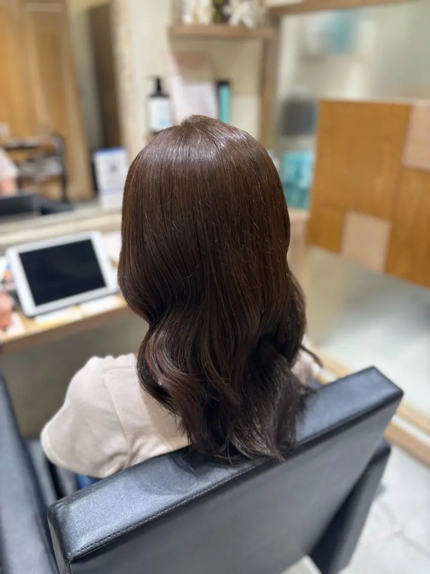ロング カット ヘアカラー トリートメント ヘッドスパ 透明感ツヤカラー/ 縮毛矯正/静岡のヘアスタイル