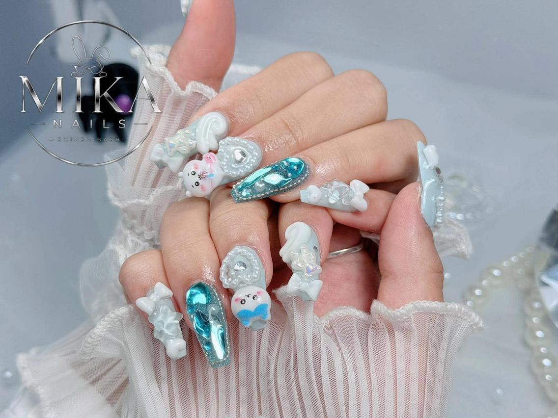 ネイル アートネイル チークネイル ドット フットネイル フレンチネイル ハンドネイル ハンドケア Mika Nails 心斎橋のネイルデザイン
