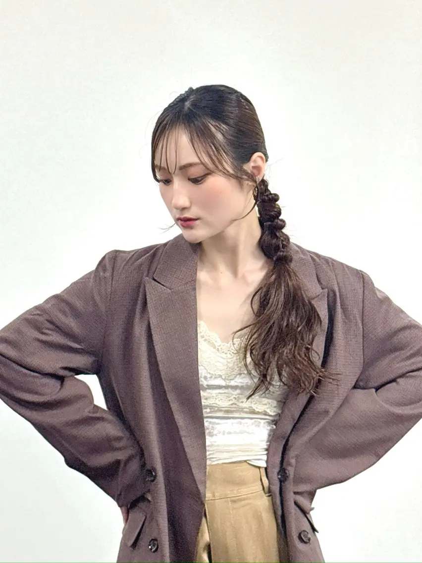 ロング カラー ヘアアレンジ 神品 幸音のヘアスタイル