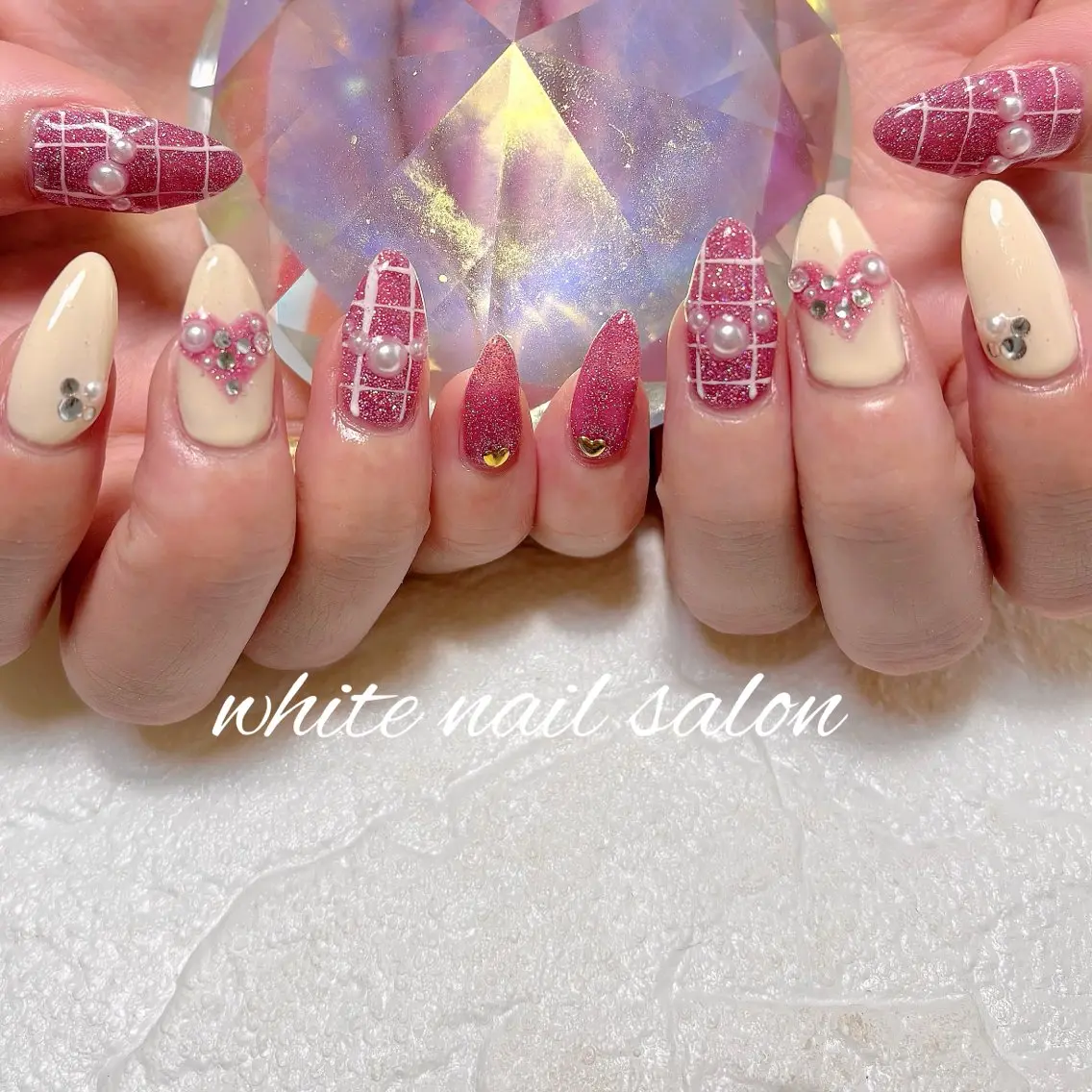 ネイル フットネイル ラメ(グリッター) ハンドネイル white nail salonのネイルデザイン