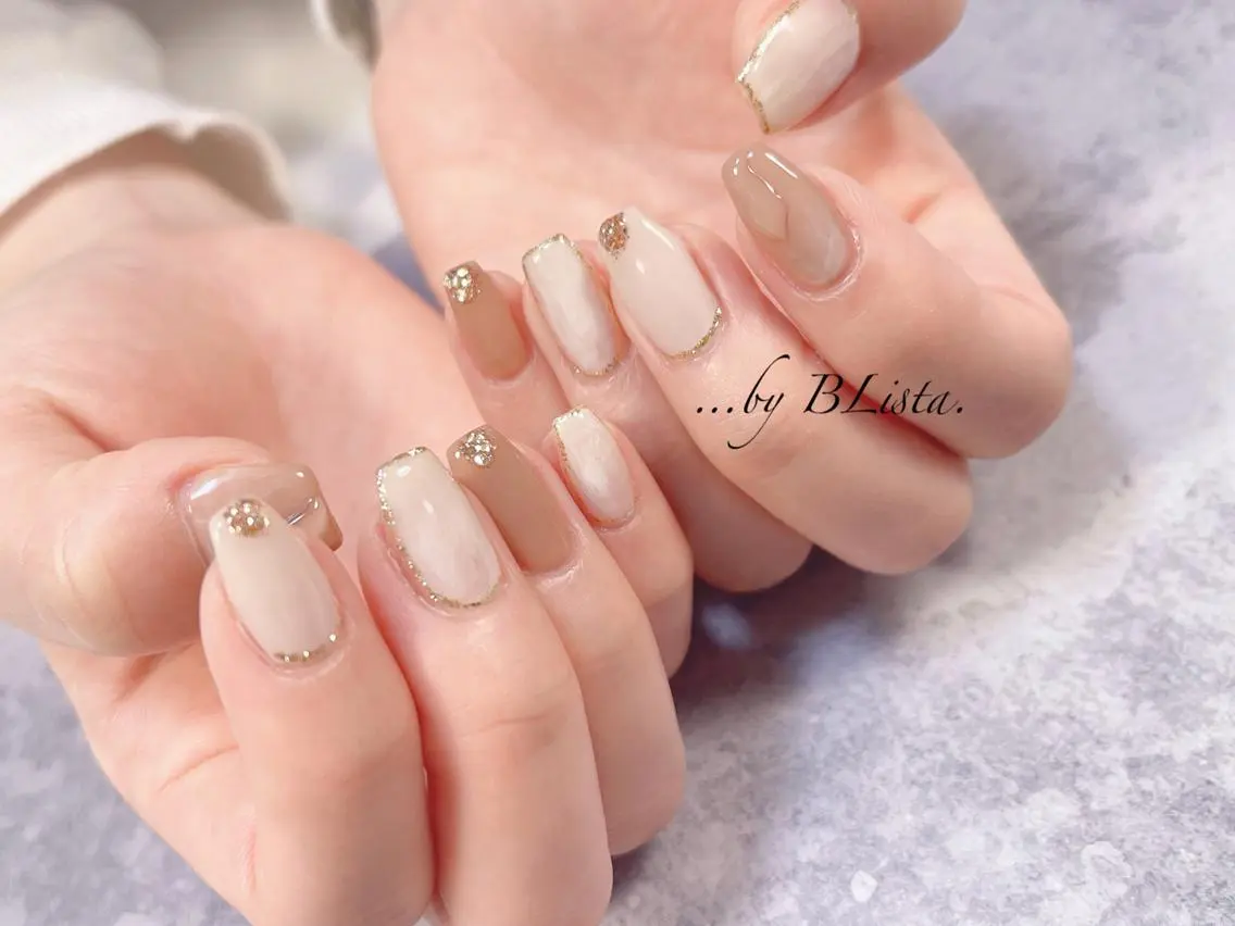 ネイル ラメ(グリッター) ニュアンスネイル ワンカラーネイル シンプルネイル BLista. Rurikoのネイルデザイン
