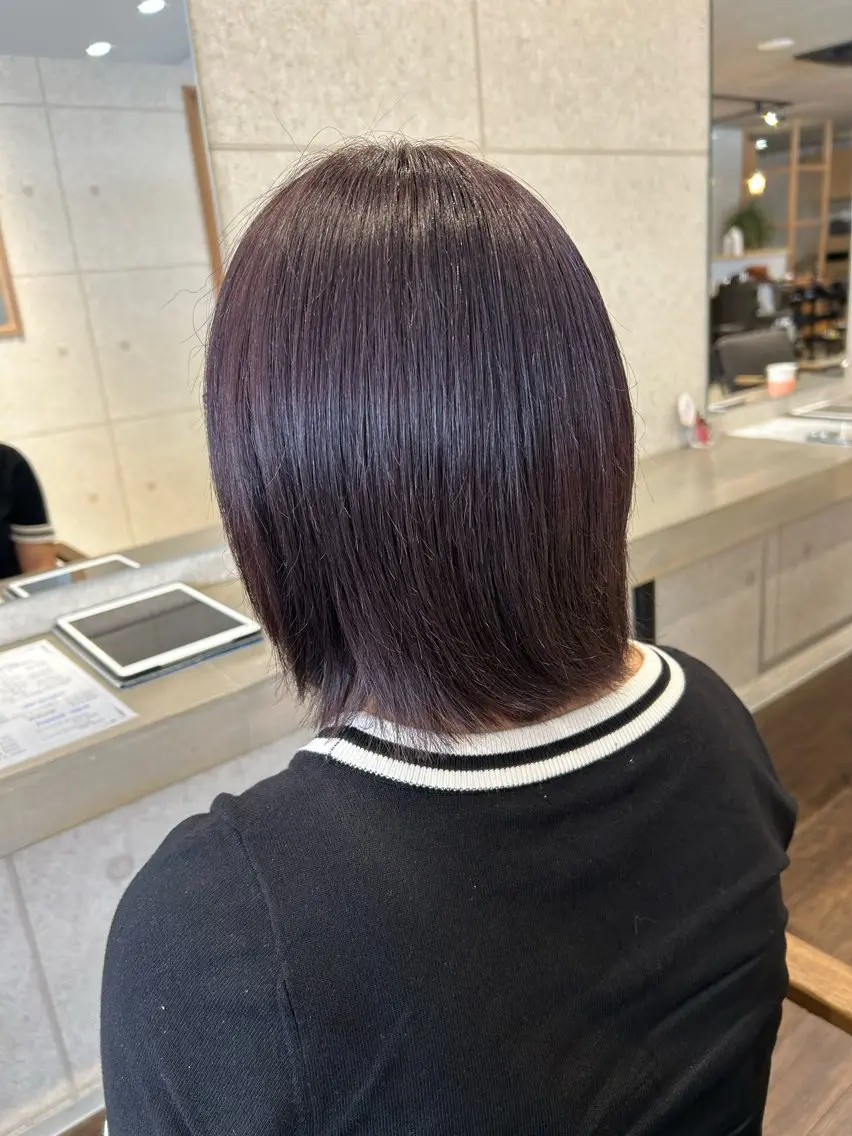 ミディアム カラー カット ヘアカラー トリートメント 宮之本 峻也のヘアスタイル