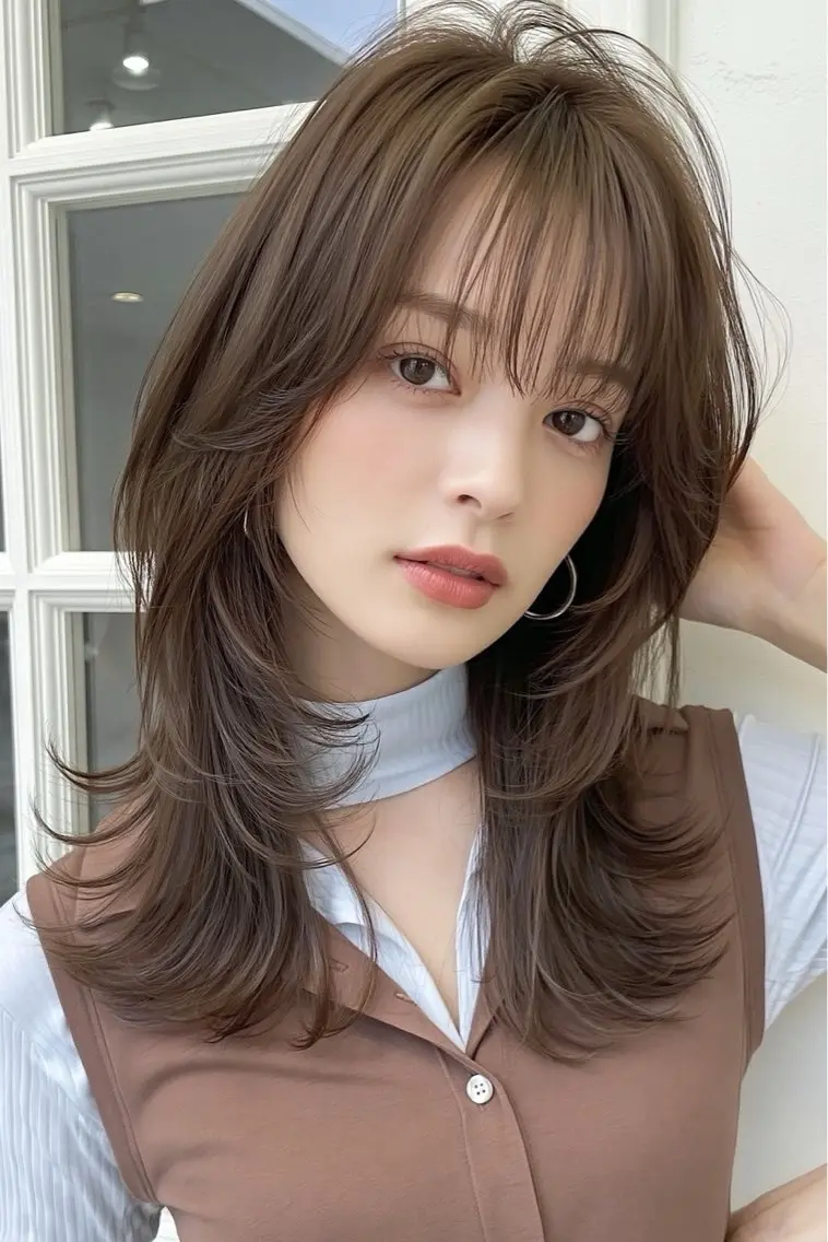 ロング バタフライレイヤー/ ニシトモユキのヘアスタイル