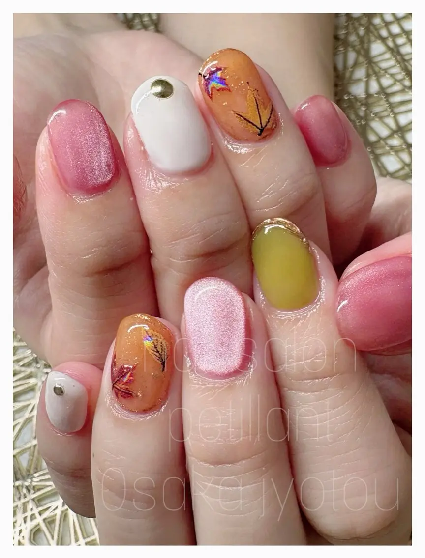 ネイル クリアネイル グリーン マグネットネイル 冬ネイル クリスマス nail salon petillantのネイルデザイン