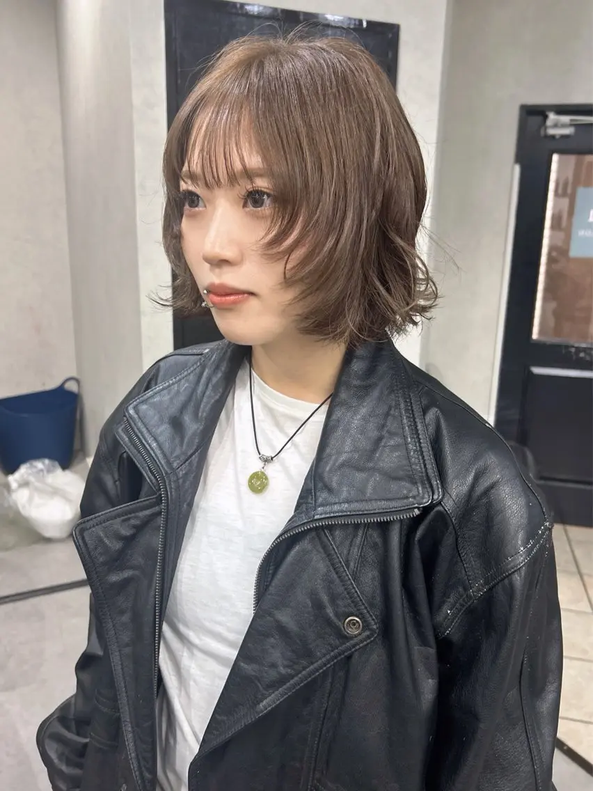 ミディアム カット ヘアカラー トリートメント ハイトーン髪質改善 🫧大阪/kanonのヘアスタイル