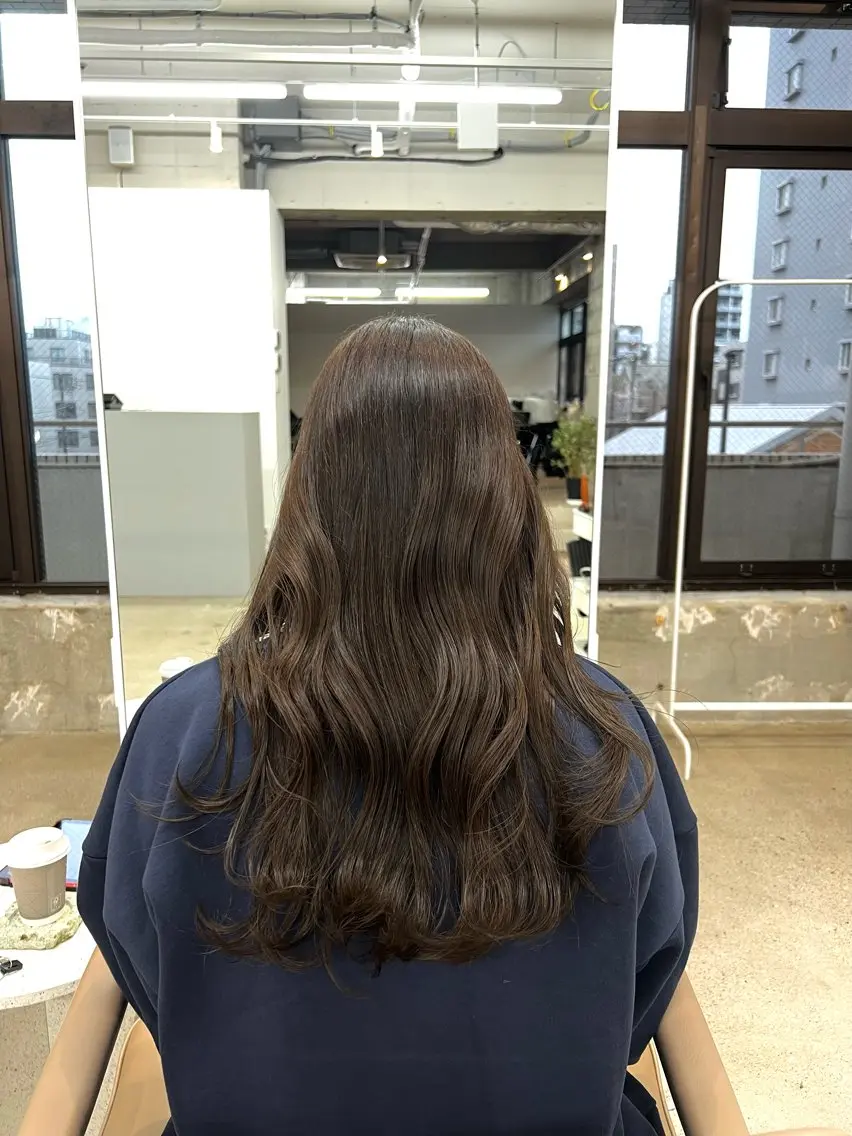ロング カラー グレージュ オリーブグレージュ オリーブグレー カット ヘアカラー トリートメント fit /HONOKAのヘアスタイル