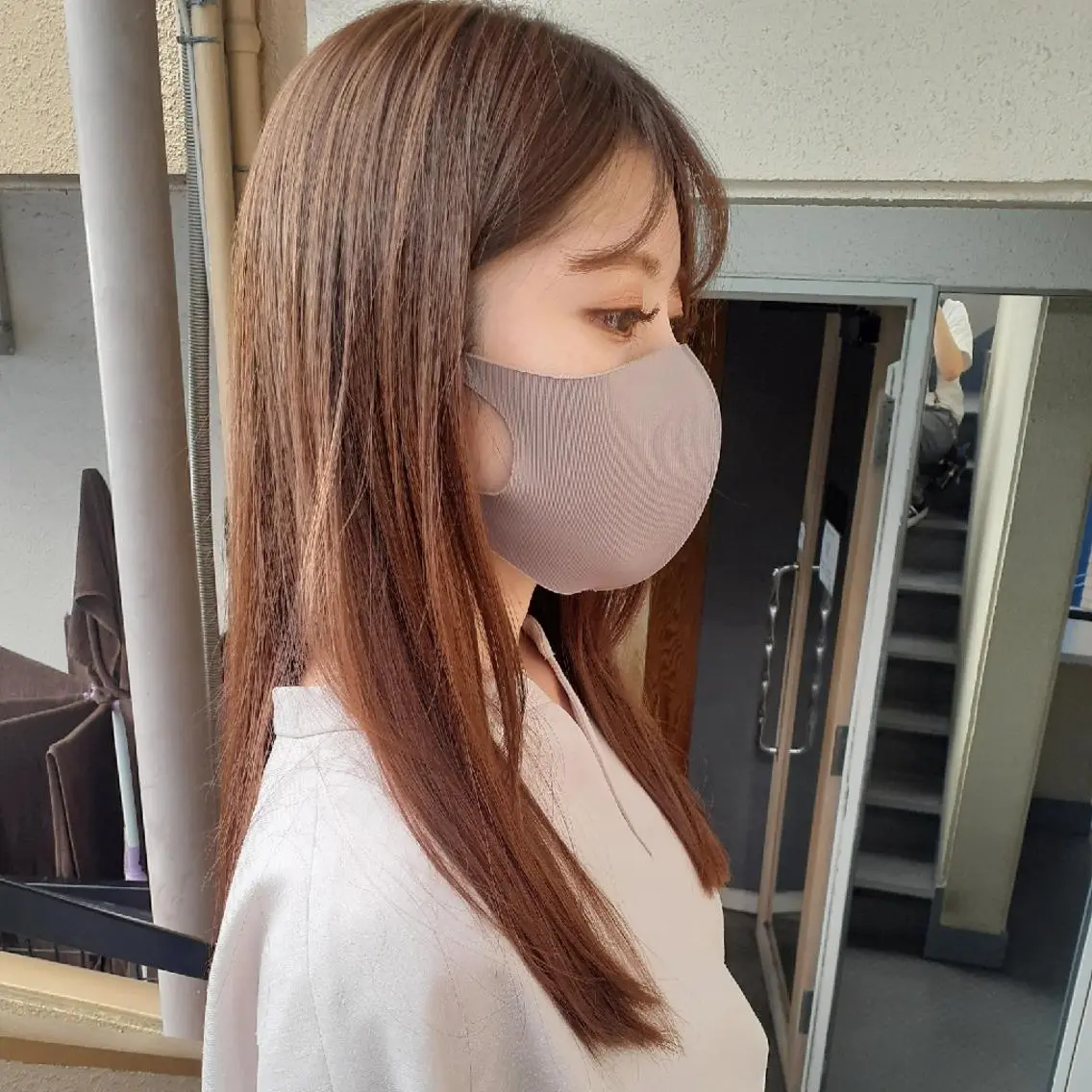 セミロング カラー 韓国風ヘア カット ヘアカラー トリートメント 🔳髪質改善🔳 岡本陽のヘアスタイル