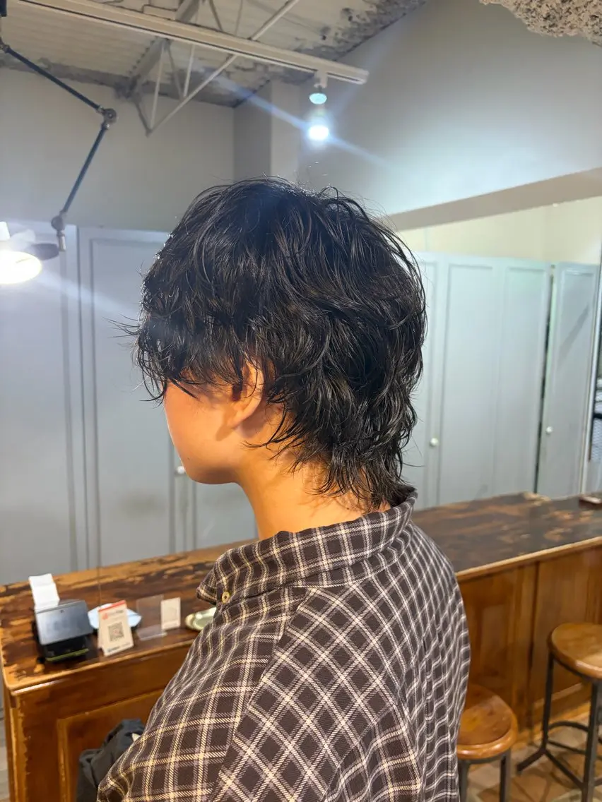パーマ メンズ メンズパーマ メンズウルフカット ウルフカット カット パーマ 盛れるレイヤー× ウルフMari🪽のヘアスタイル