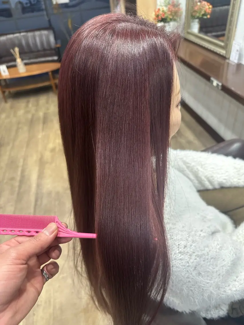 ロング カラー パーマ ヘアアレンジ ブリーチ ケアカラー ブリーチなしカラー カット ヘアカラー トリートメント 髪質改善/韓国風 レイヤー/田村祐樹のヘアスタイル