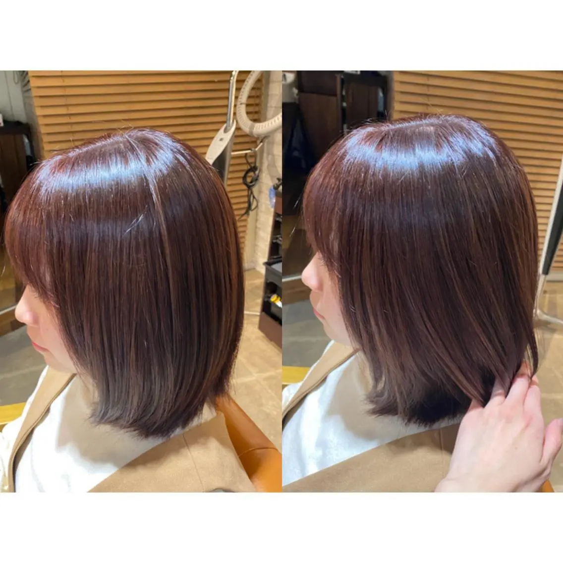 カラー 透明感カラー レッドカラー カット トリートメント 🩵盛れる顔周りヘア EMI🩵のヘアスタイル