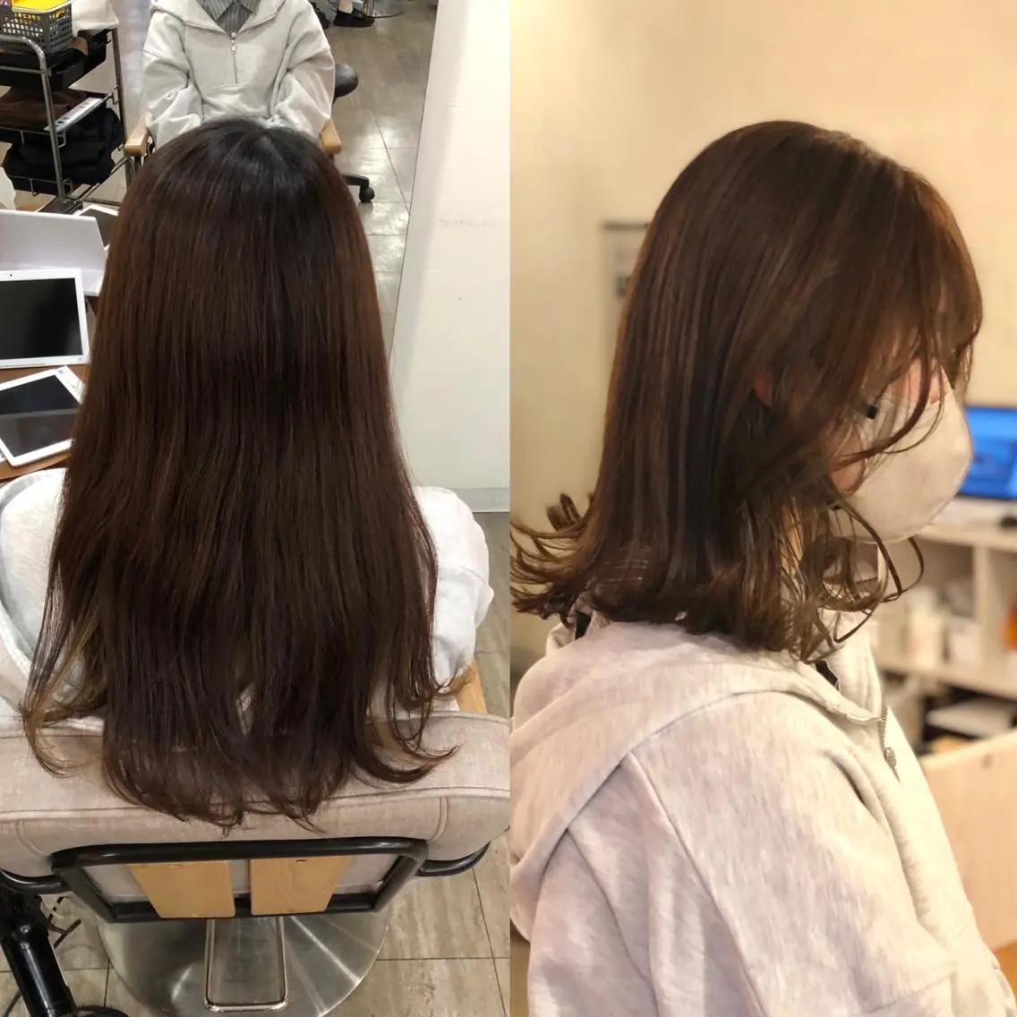 ミディアム 艶カラー🩵💛 NANAのヘアスタイル