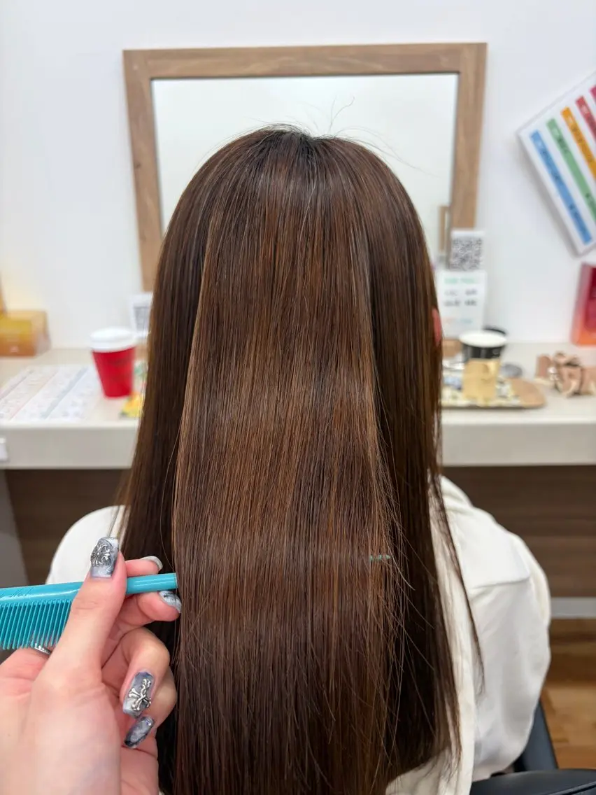 ロング 縮毛矯正 縮毛矯正 鈴木 陽菜のヘアスタイル