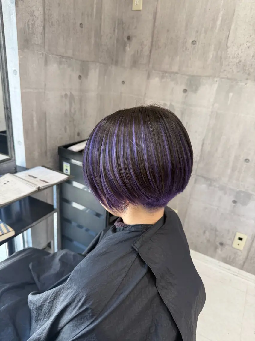 ショート カラー メンズ ラベンダーカラー ヘアカラー トリートメント 推しカラー🌈青、紫 デザイン💎かずきのヘアスタイル