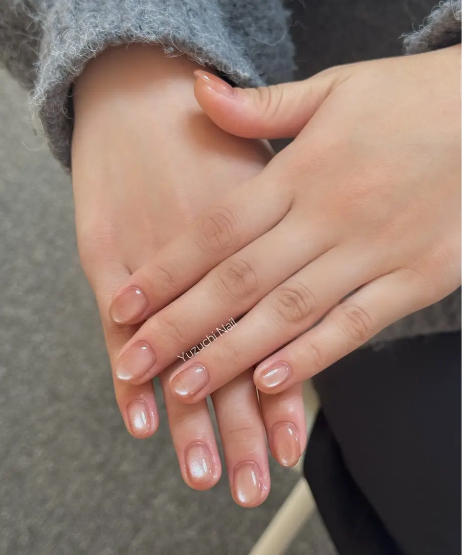 ネイル チークネイル ドット キラキラネイル 韓国ネイル レース ハンドネイル ハンドケア Yuzuchi Nailのネイルデザイン