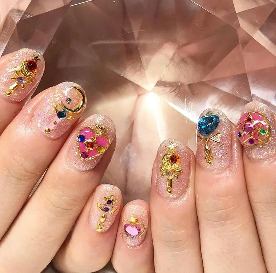 ネイル 渋谷／チップ長さ出し 👑アプレgel-xのネイルデザイン
