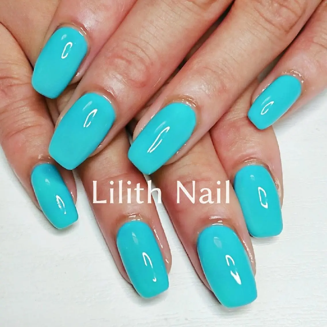 ネイル ブルー ハンドネイル Lilith Nailのネイルデザイン