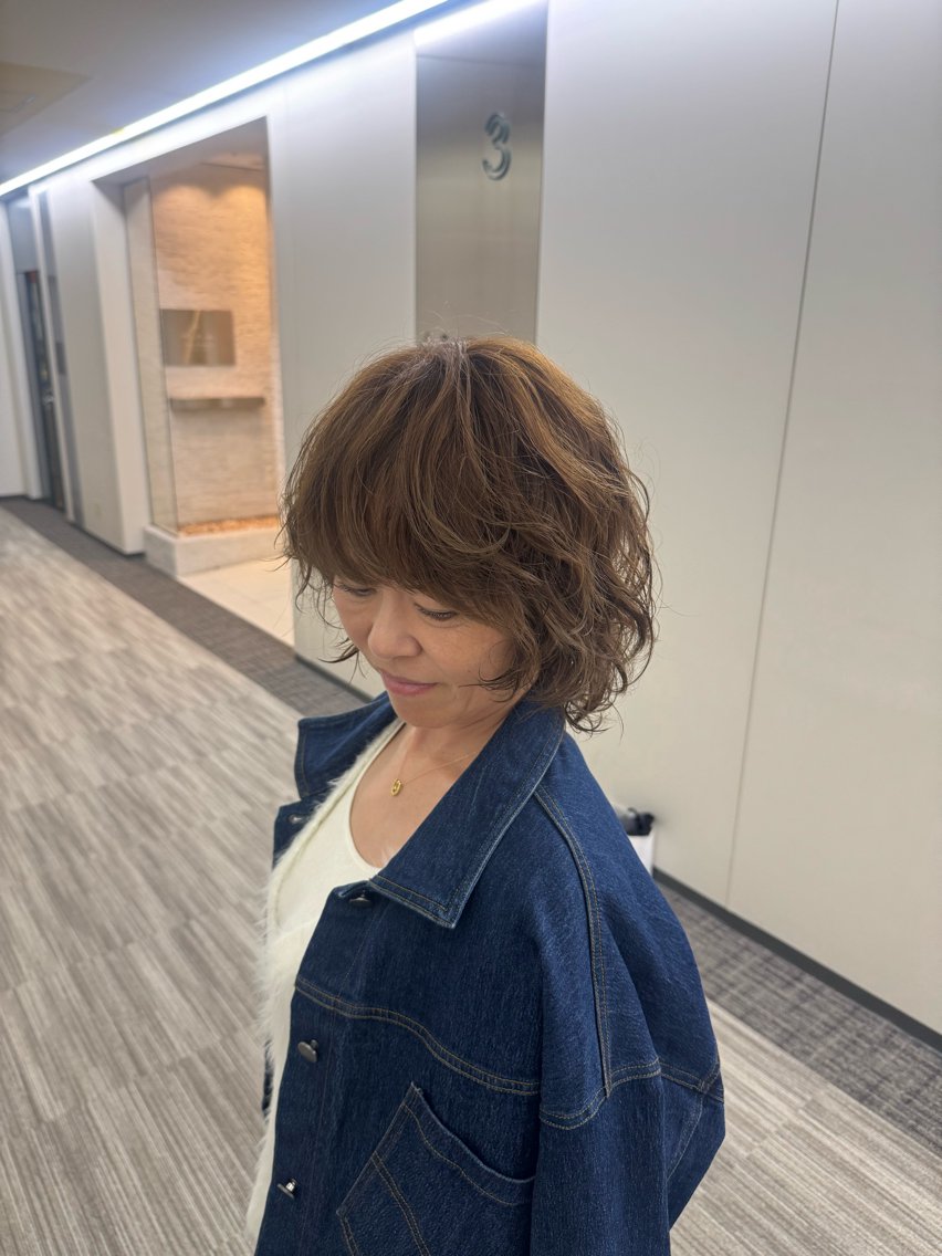 ショート カット パーマ 白髪ぼかし/髪質 改善/KOMORIのヘアスタイル