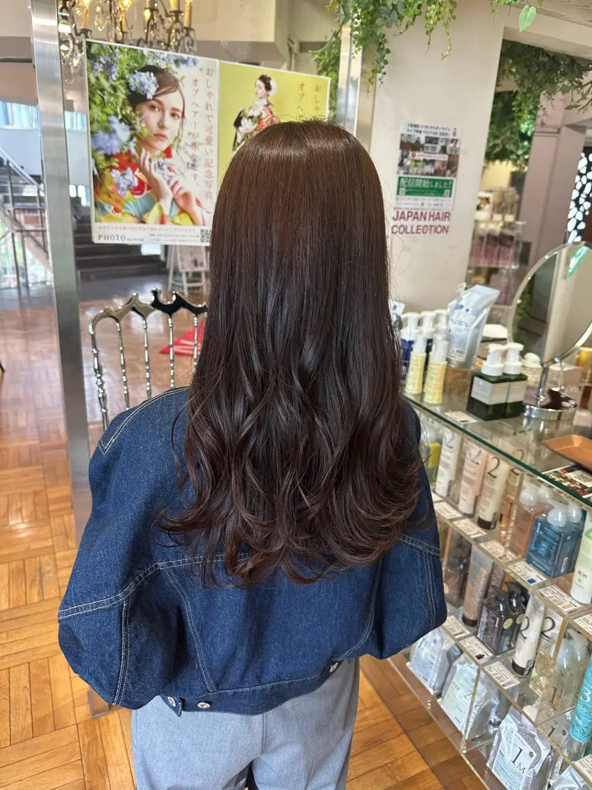 ロング レイヤー／パーマ ／るかのヘアスタイル