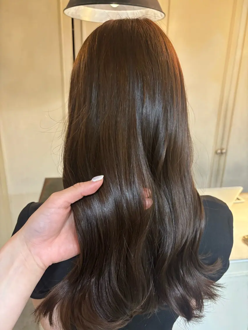 セミロング ヘアカラー ブリーチなしカラー/ 透明感カラー/みゆのヘアスタイル