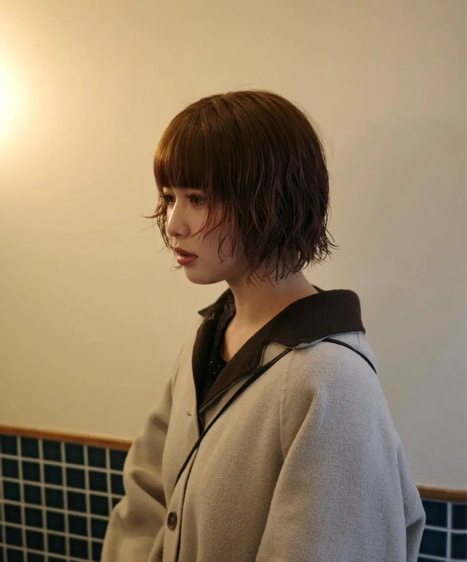 ミディアム パーマ モトムラ アミのヘアスタイル