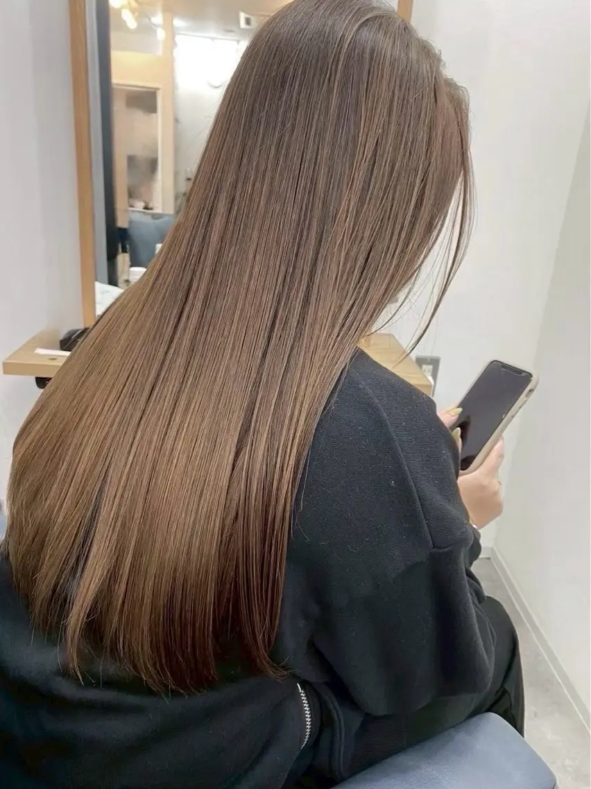 ロング カラー ヘアカラー トリートメント 髪質改善 ANs. りこのヘアスタイル