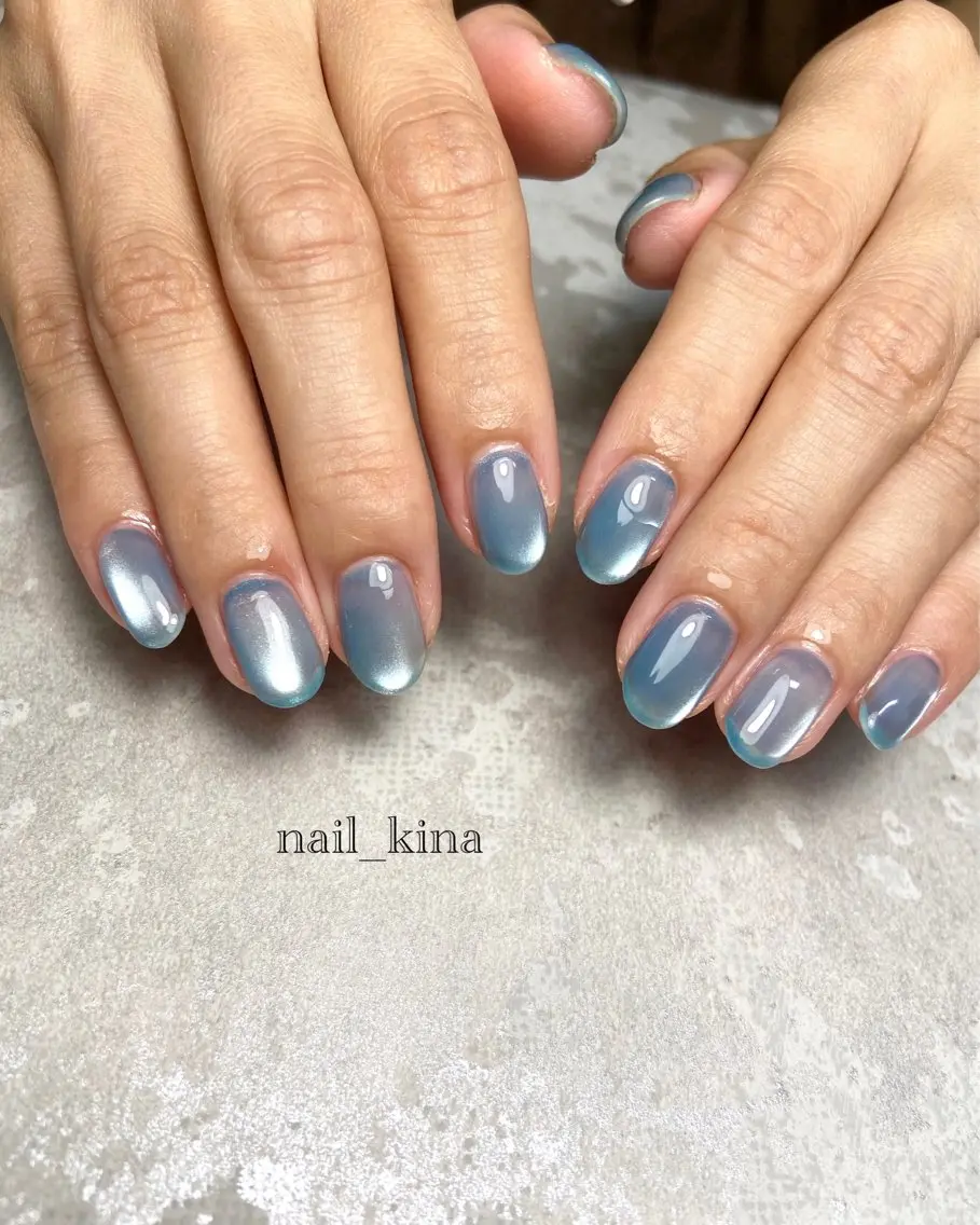 ネイル マグネットネイル マグネットワンカラー ワンカラーネイル nail_ kinaのネイルデザイン