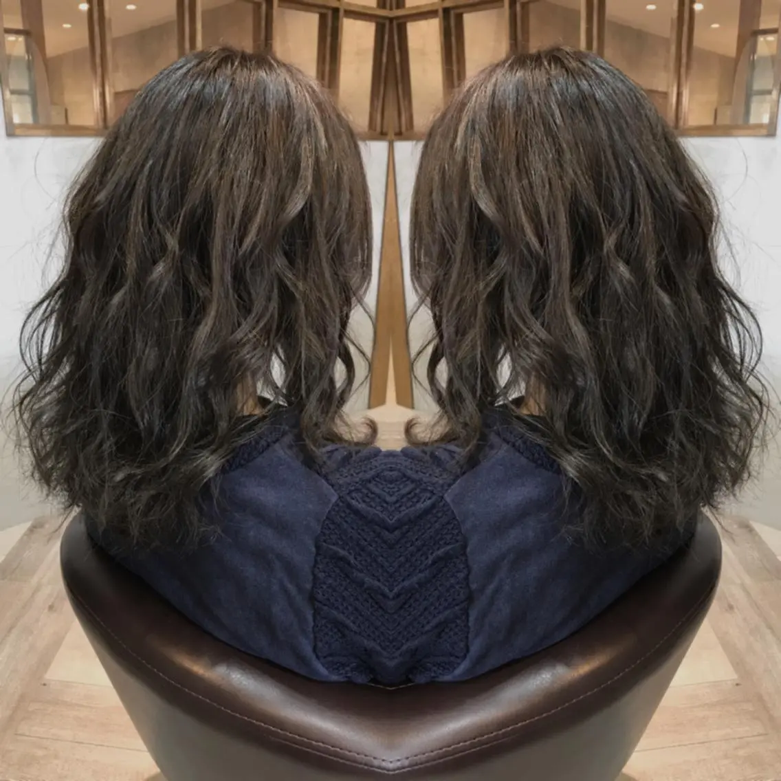 ミディアム カラー ヘアカラー 重政 和樹のヘアスタイル