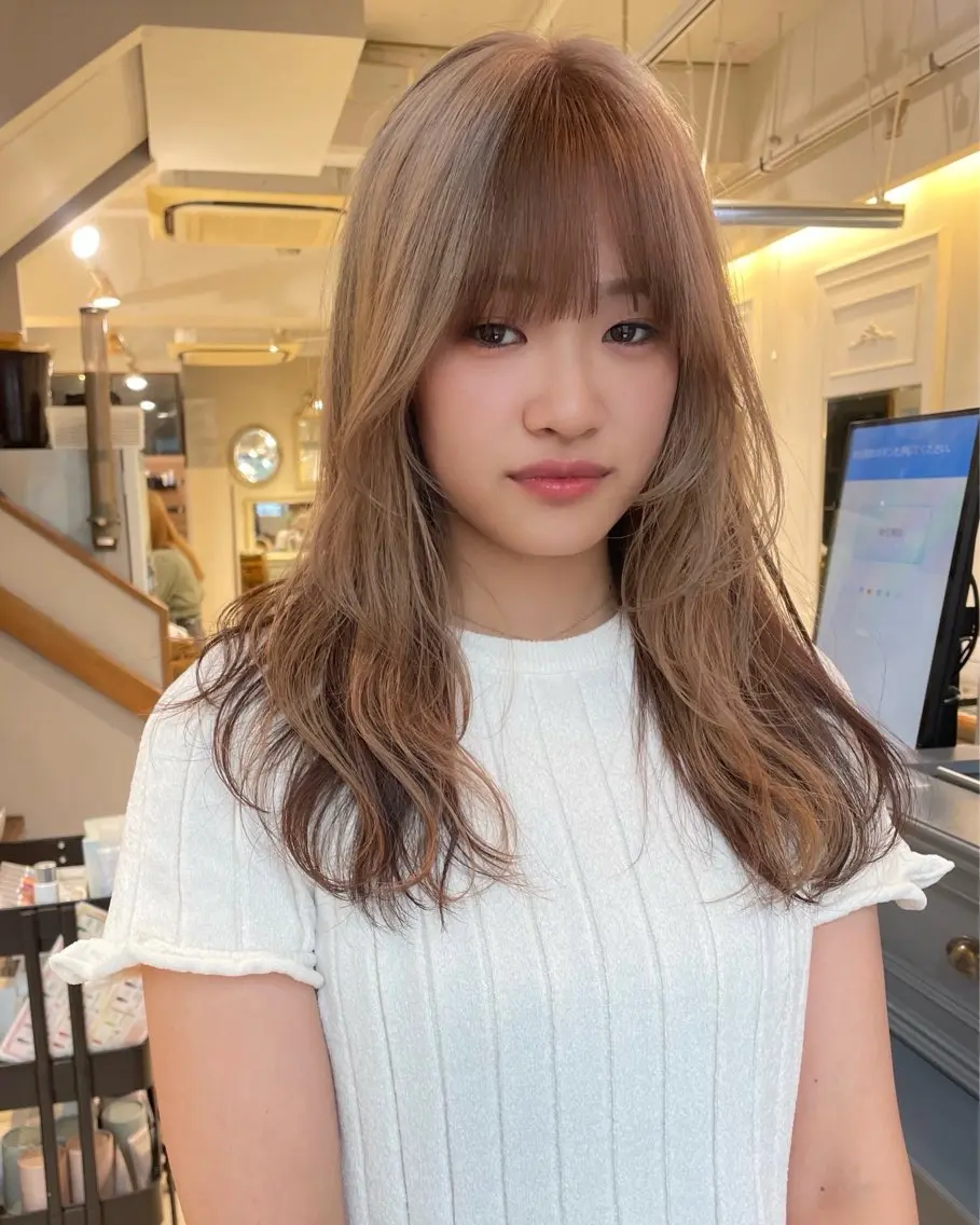 ロング カラー ベージュカラー ブラウンカラー デザインカラー カット ヘアカラー トリートメント ボブ ブリーチ/miinaのヘアスタイル