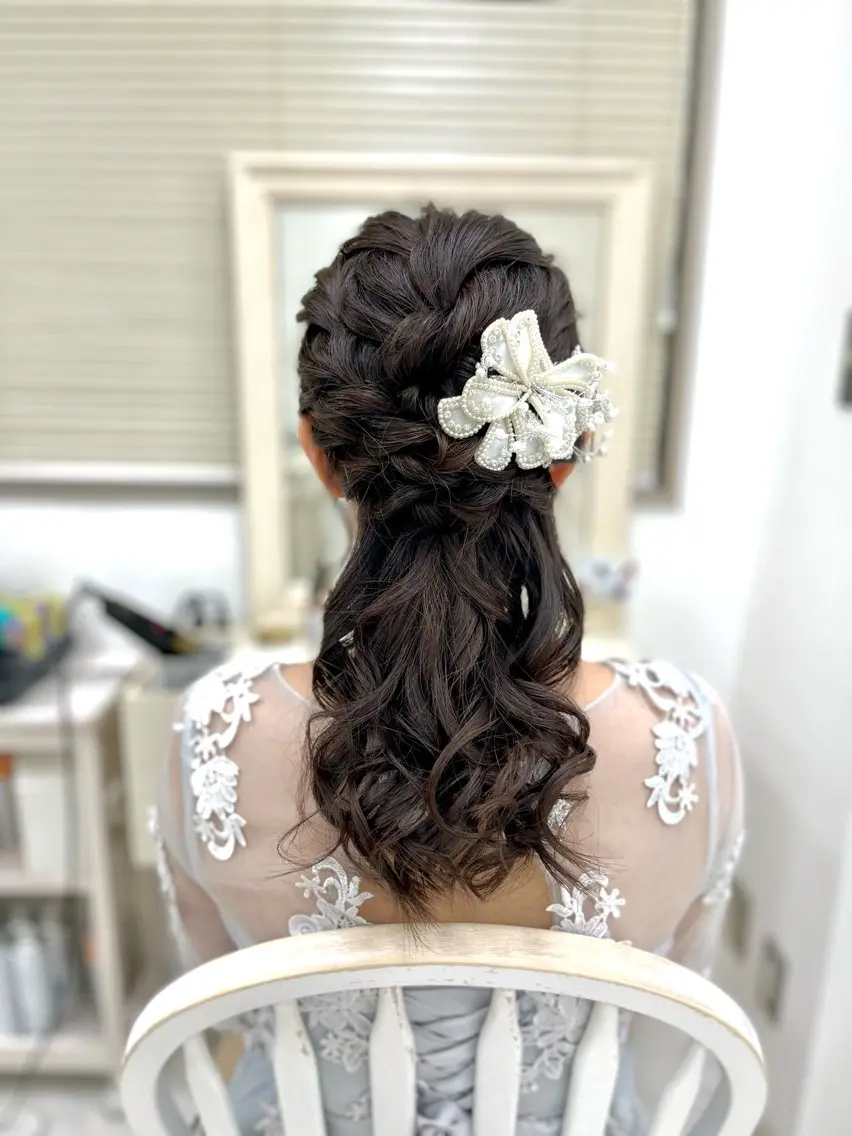 ヘアアレンジ ハーフアップ ポニーテール 似合わせヘアメイク 💐オダギリチアキのヘアスタイル