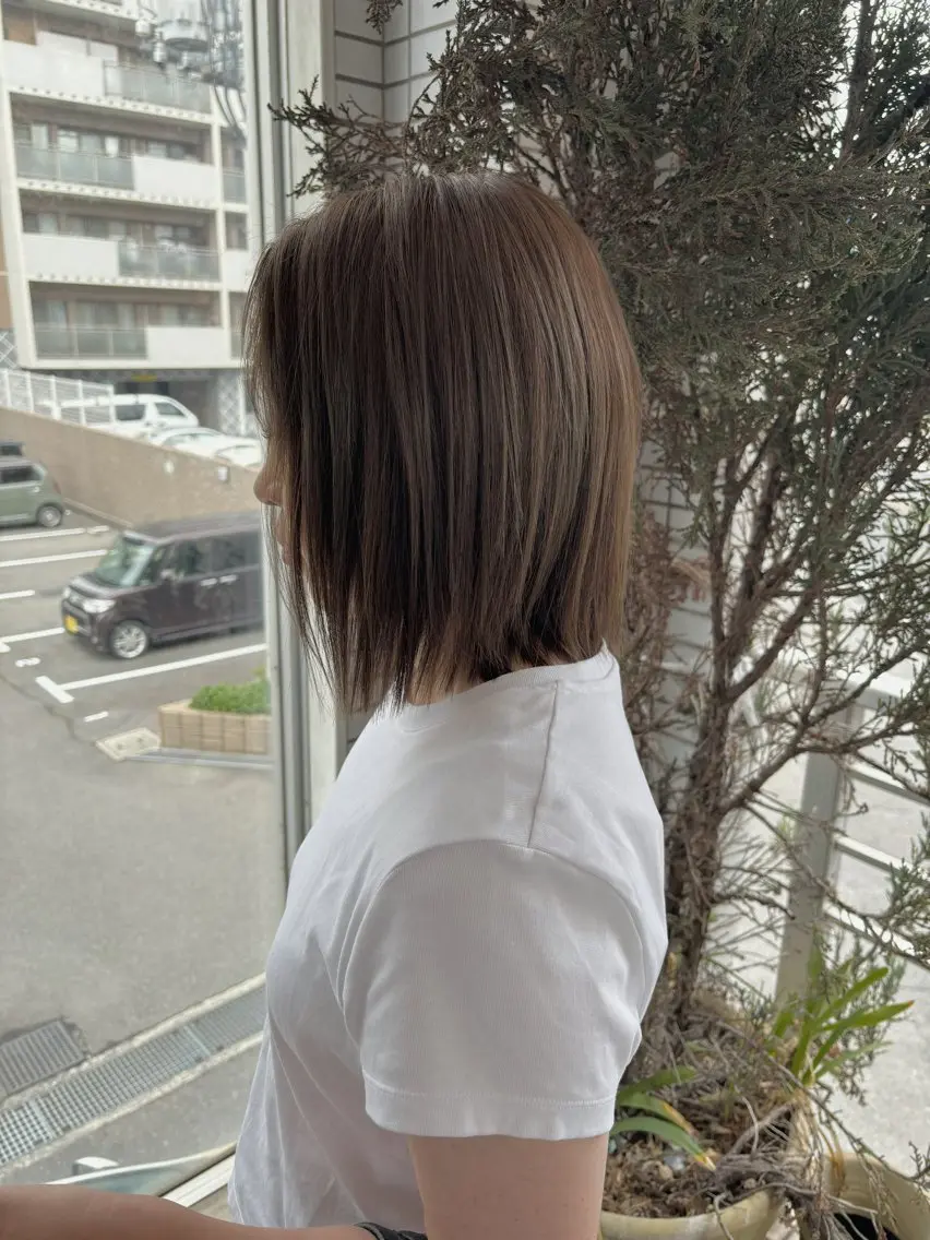 カラー アッシュ アッシュグレー アッシュグレージュ グレージュ 倉敷サロンドクロエ ꕀ井上恋夢ꕀのヘアスタイル