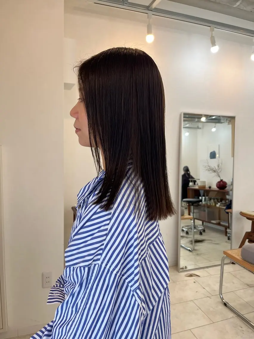 ミディアム カラー カット ヘアカラー 縮毛矯正 eri kinjoのヘアスタイル