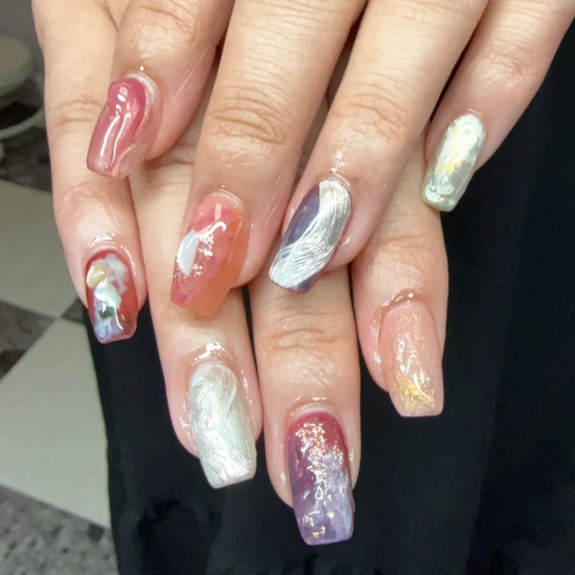 ネイル ニュアンスネイル シンプルネイル ハンドネイル posa nail モエミのネイルデザイン