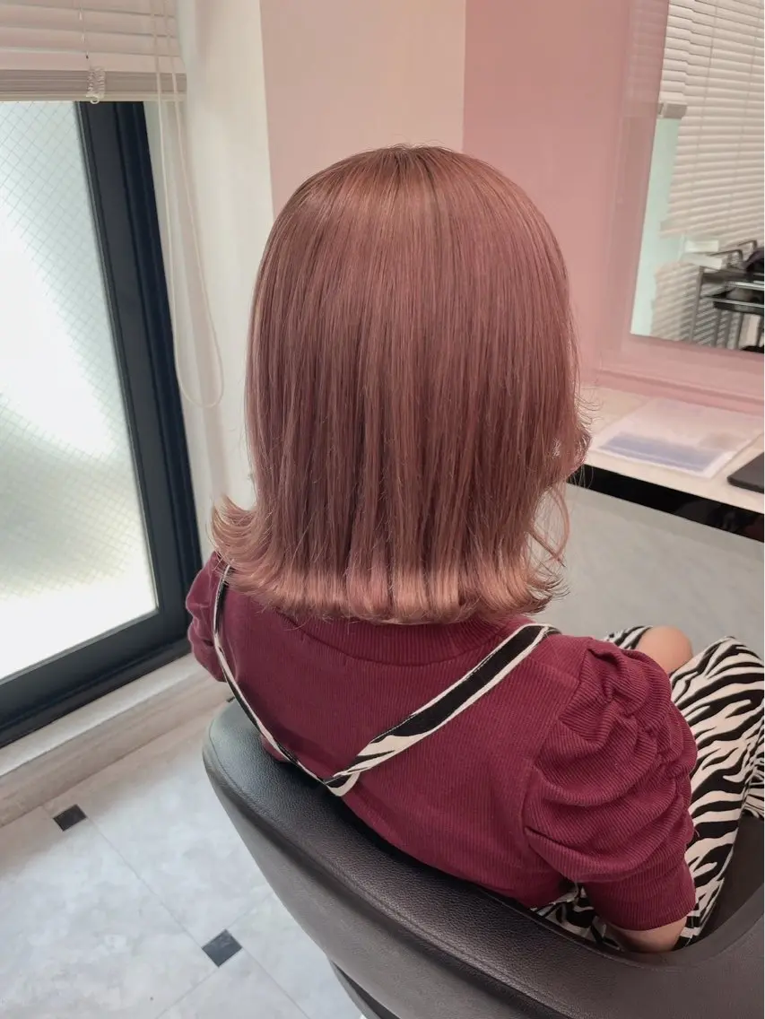 ミディアム カラー ピンクカラー メンズ特化/上野 暖色カラー ダイチのヘアスタイル