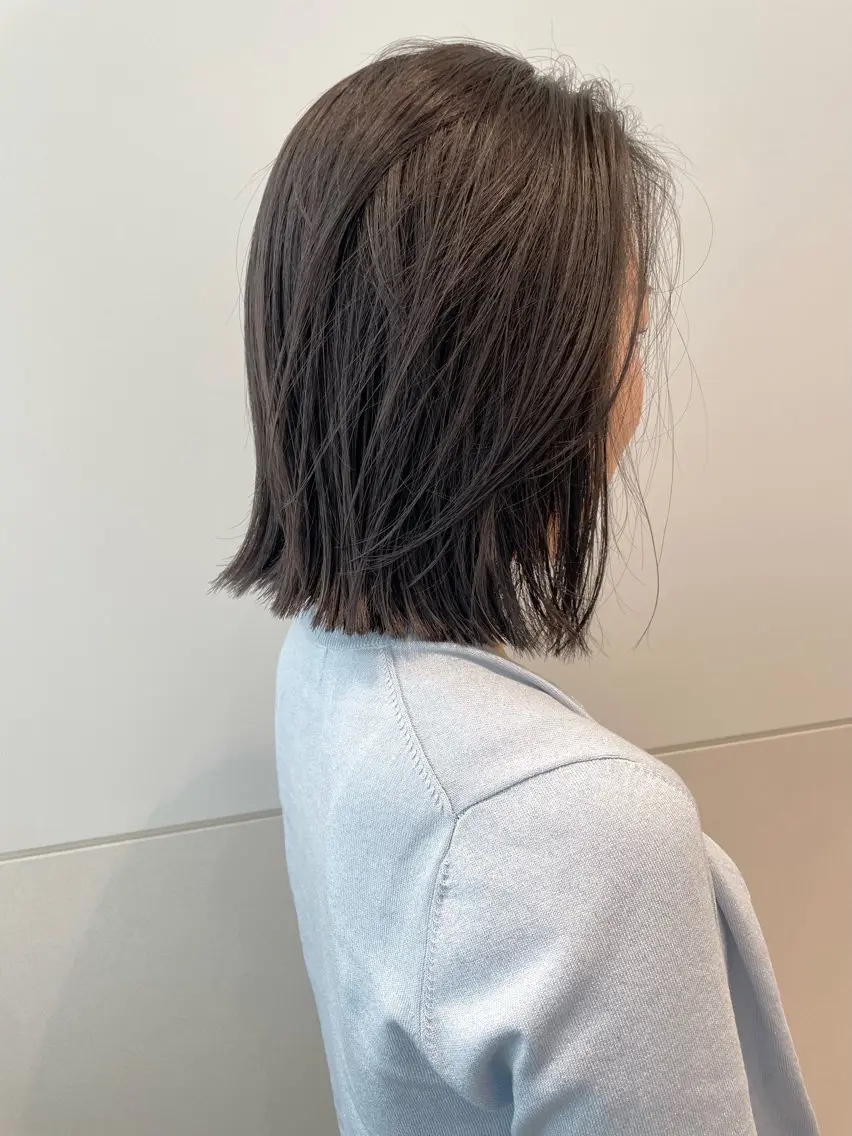 ショート カラー アッシュ アッシュグレー 透明感カラー ボブ カット ヘアカラー トリートメント 透明感カラー＊ レイヤー/清水大地のヘアスタイル