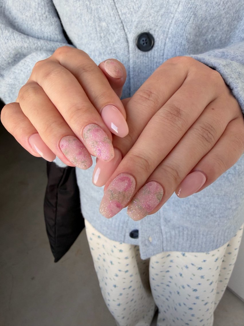 定額デザインꕀ𖤐˒˒シュガーネイル【オフなし】の写真