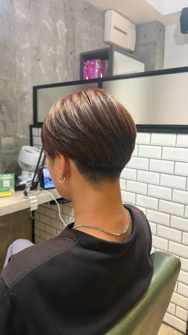 ショート カラー メンズ ブラウンカラー ナチュラルブラウン メンズ専門 Ryukiのヘアスタイル